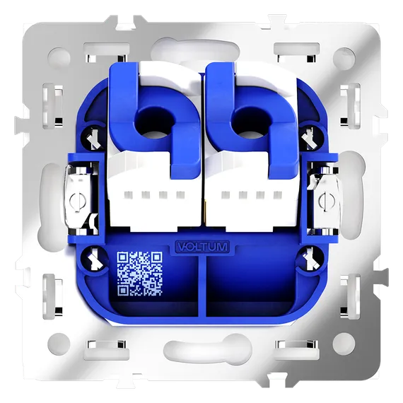 Розетка компьютерная встраиваемая VOLTUM S70 двойная RJ45+RJ45 кат.6, (белый глянцевый) vls060201