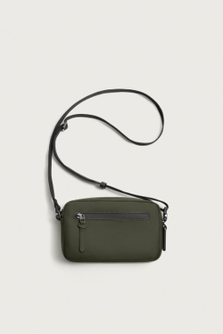 ZARA ПРОРЕЗИНЕННАЯ СУМКА, ЗЕЛЕНЫЙ ХАКИ