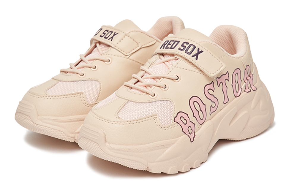 Children's MLB BigBall Chunky P casual Fashion Velcro daddy Shoes light pink