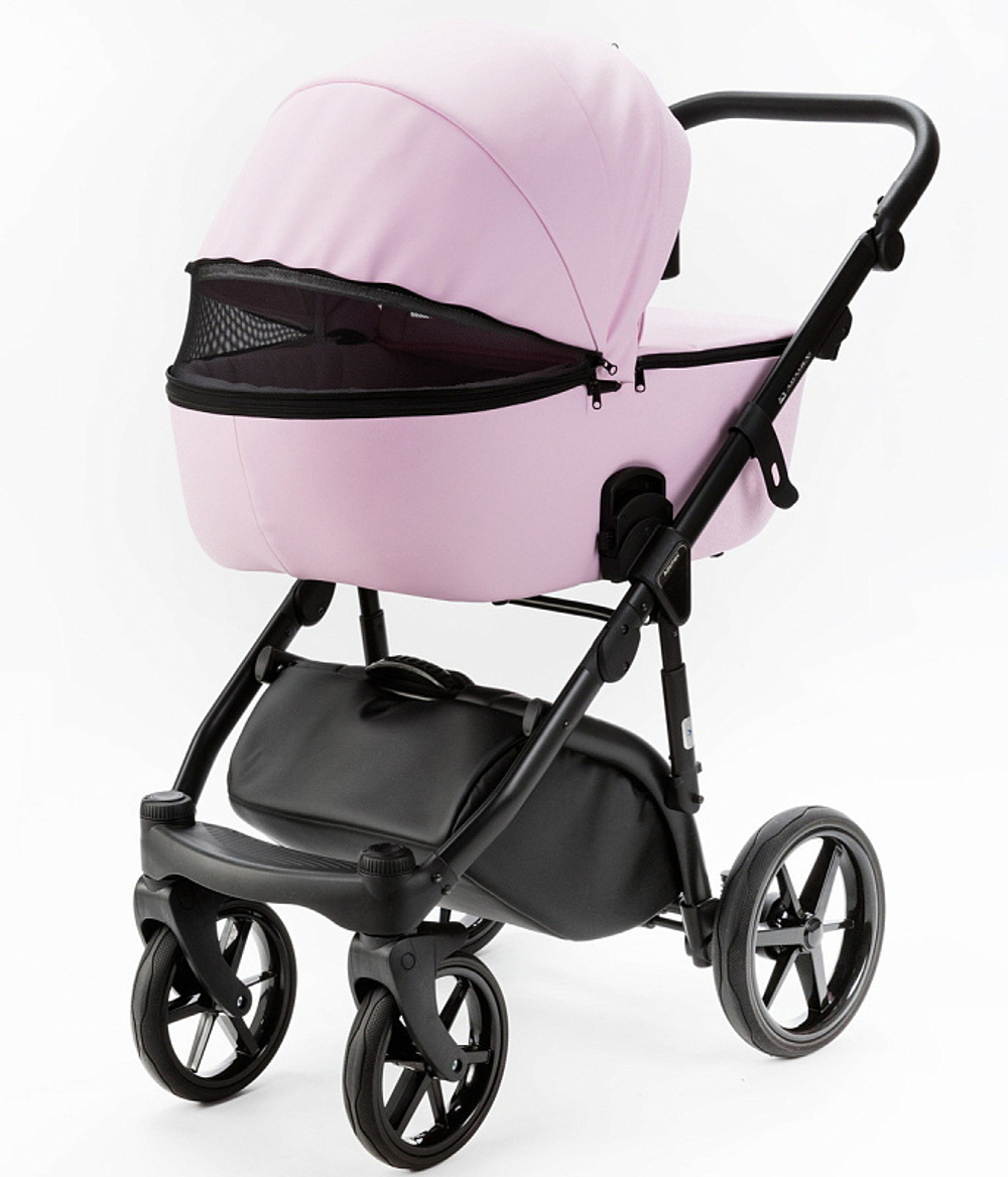 Детская коляска Adamex Nola Deluxe 3 в 1 N-SA16 (РОЗОВ. ЗЕФИР КОЖА)