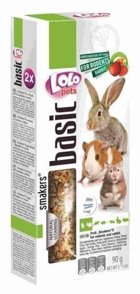 LoLo PETS Smakers для грызунов и кроликов с фруктами 90г