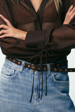 ZARA ДЖИНСЫ Z1975 WIDE LEG CROPPED С ВЫСОКОЙ ПОСАДКОЙ И ПОЯСОМ, ВЫЦВЕТШИЙ СИНИЙ