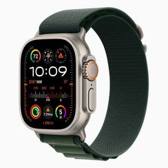 Apple Watch Ultra 2 GPS + Cellular, 49mm, титан светлого цвета, ремешок Alpine темно-зеленого цвета (2024)