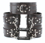 Набор фиксаторов из коричневой кожи (Цвет: коричневый)