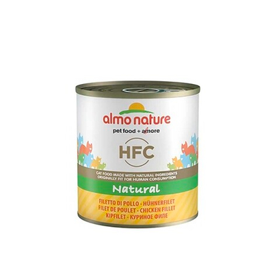 Almo Nature консервы для кошек "HFC Natural" с куриным филе (50% мяса) 280 г банка