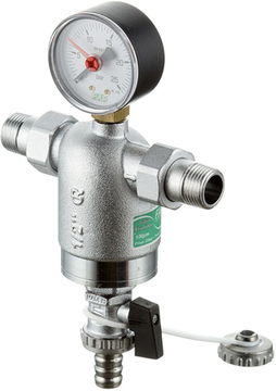 Фильтр FAR 3/4" НР/НР, с манометром, 100 мкм, Max: 95 °C, 25 бар FA 3944 34100