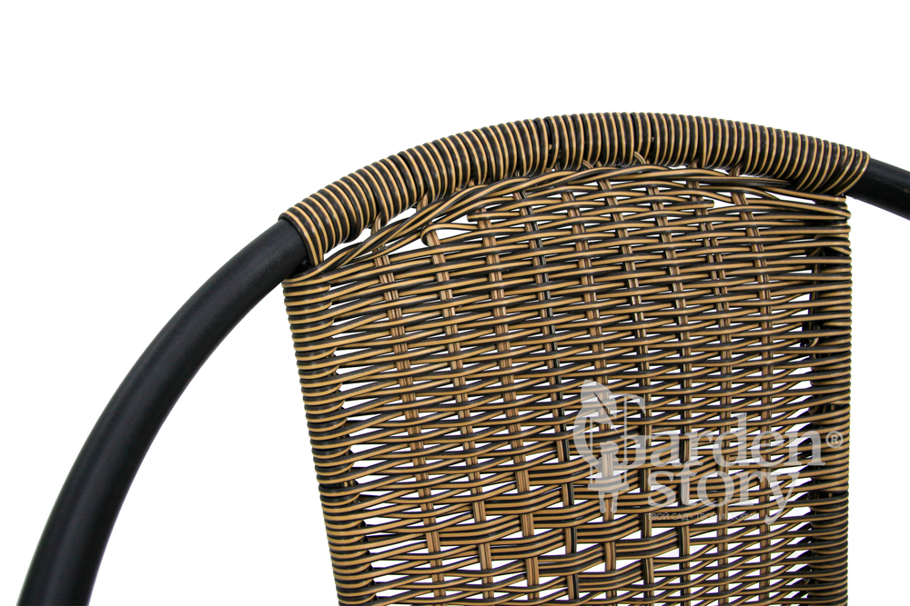 Набор мебели Марсель арт.WR2719, SC-122T желто-черный, (4 стула+стол Ø100см, каркас черн, ротанг желто-черный) "Garden story"