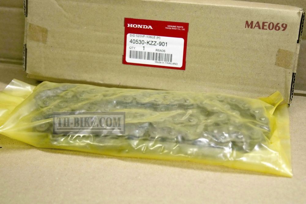 106L chain. OEM. 40530-KZZ-901. CHAIN, DRIVE (DID520VF-106LE). ENDLESS 520 chain DID O-ring. Honda CRF250-300L. Kawasaki KLX250-300