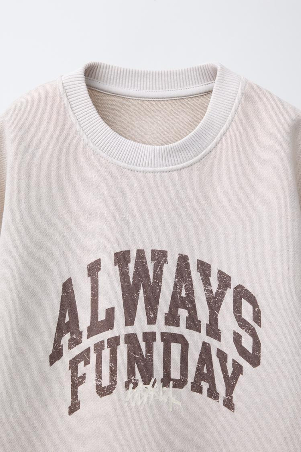 ZARA ФУТБОЛКА С НАДПИСЬЮ, ЭКРЮ