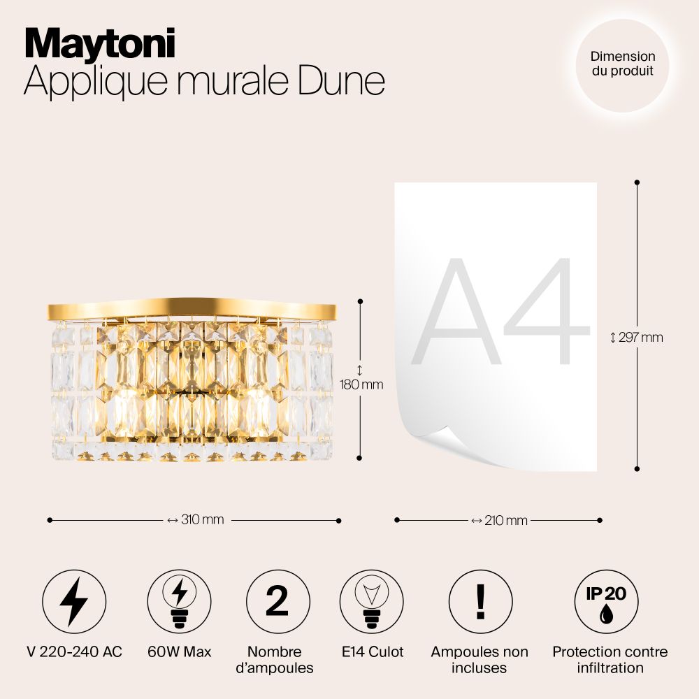 Настенный светильник (бра) Maytoni DIA005WL-02G