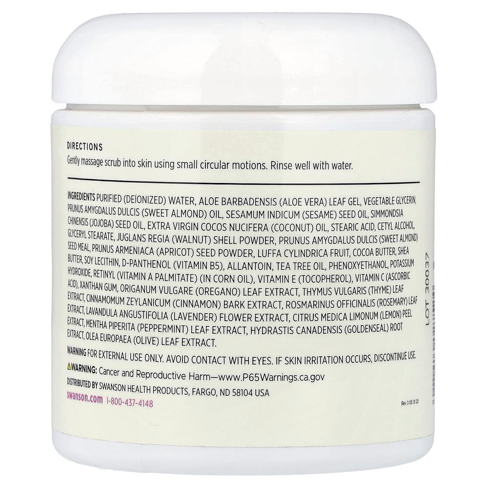 Swanson, Отшелушивающий скраб с маслом чайного дерева со скорлупой грецкого ореха и абрикосовыми косточками, 250 мл (8,5 жидк. унц.)