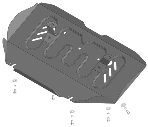 Защита радиатора 2 мм, Сталь. для Foton Tunland G7 2024-н.в., Motodor.77503
