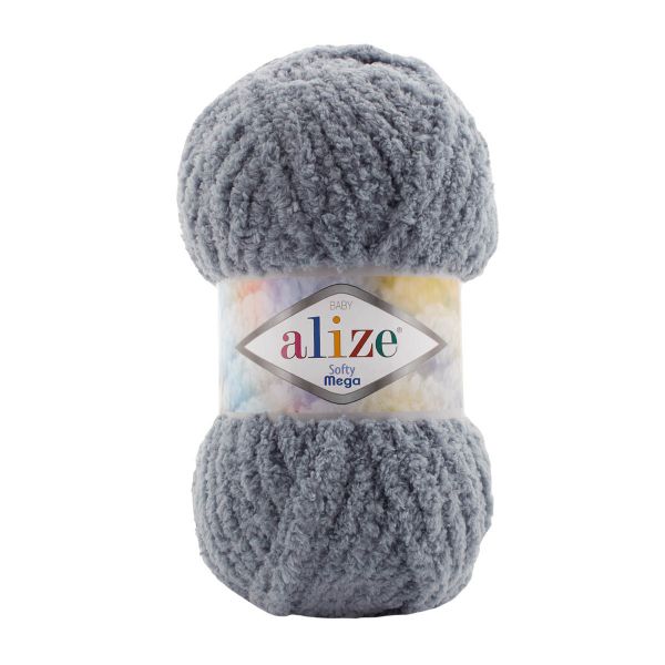 Пряжа Alize (Ализе) Softy Mega / уп.5 мот. по 100 г, 70м, 119 серый