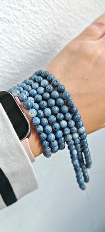 88 Коралл голубой акори шар гладкий 8мм, 19см