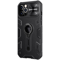 Противоударный чехол с кольцом и защитой камеры Nillkin CamShield Armor Case для iPhone 12 Pro Max