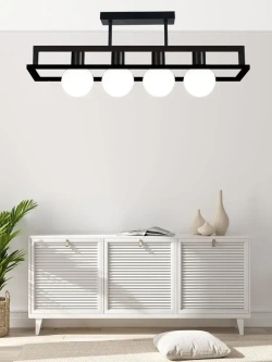 Люстра потолочная на кухню,в гостиную,светильник лофт,черный,E27,AYHOME