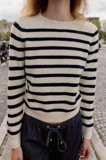 ZARA ДЖЕМПЕР В ПОЛОСКУ, ПЕСОЧНЫЙ/СИНИЙ
