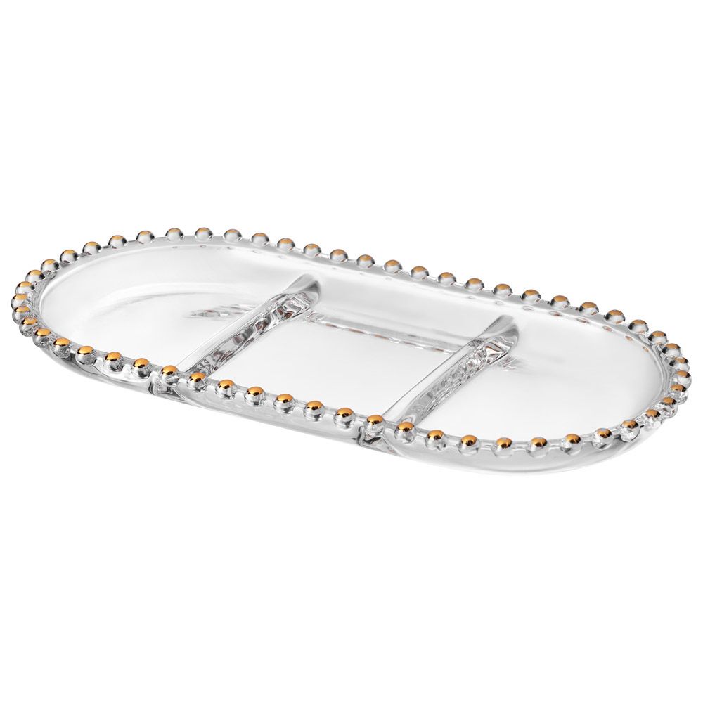 БЛЮДО СЕРВИРОВОЧНОЕ "GOLDEN CHARM", 3 СЕКЦИИ, 30*15 СМ