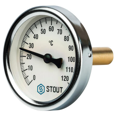 Термометр биметаллический с погружной гильзой STOUT 50 мм (SIM-0001-635015)