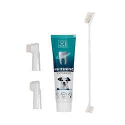 Набор для ухода за зубами собак M-Pets Whitenung Toothpaste (Паста отбеливающая 100мл, зубная щетка двухсторонняя, 2 щетки-напальчник)