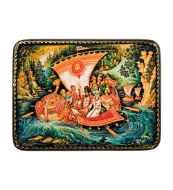 ШК-19/42 Шкатулка в технике декупаж «Из-за острова на стрежень» (10х8х3,5)