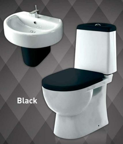 Унитаз-компакт Sanita Luxe Best  с быстросъемным сидением микролифт и черной крышкой