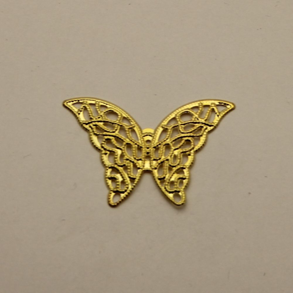 Декоративный элемент &quot;филигрань&quot; бабочка 42*28 мм, цвет золото (1уп = 50шт)