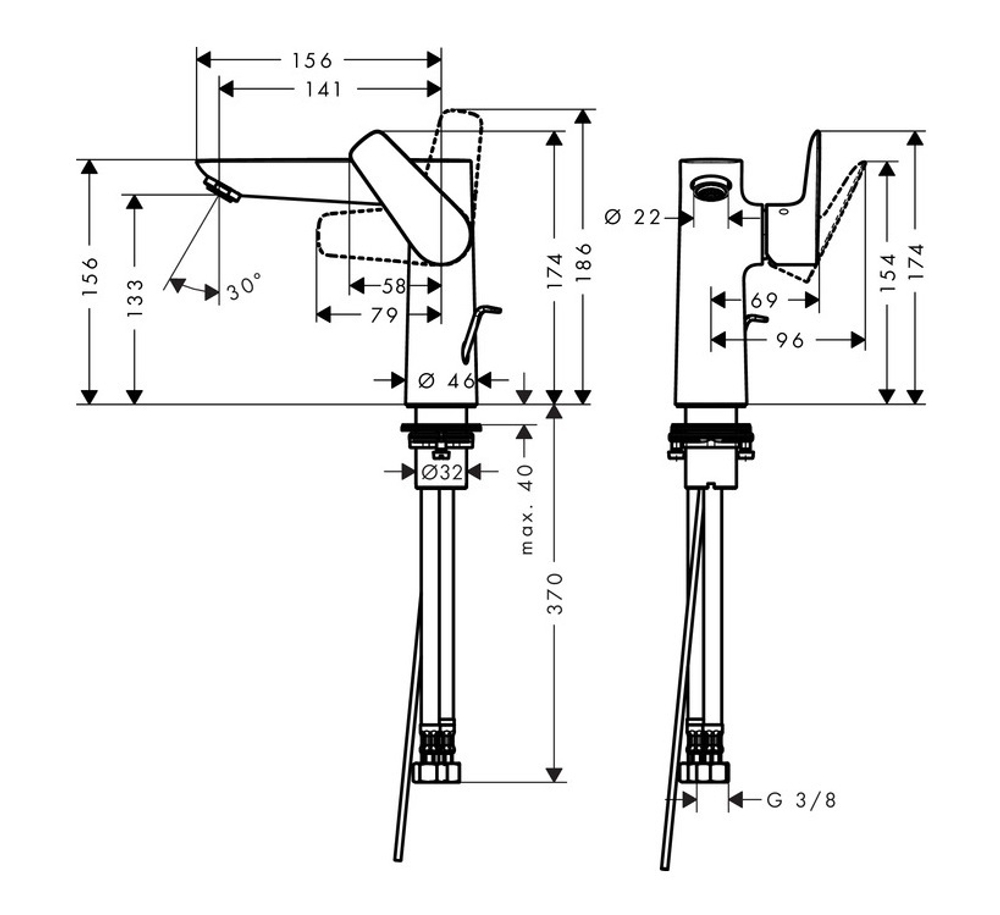 Смеситель для раковины Hansgrohe 71754000 Talis E 150