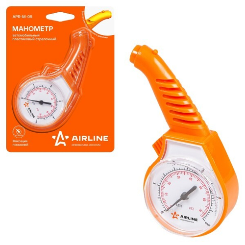 Манометр шинный 5 Атм. в пласт. корпусе (AIRLINE)