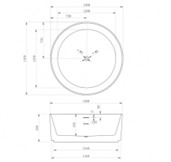 Акриловая ванна ABBER AB9442  150x150 см