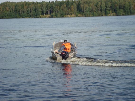 Алюминиевая лодка Wellboat-42 NexT румпельное управление