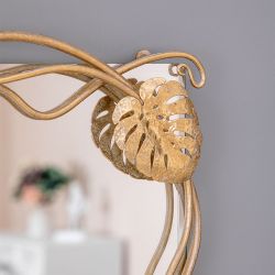 Зеркало настенное Monstera Deliciosa (Монстера) 140 Айвори Мраморное золото