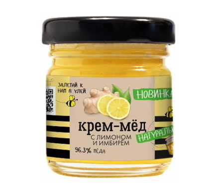 Крем-мед с лимоном и имбирем 140г. Красный пищевик