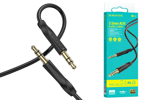 Аудио кабель AUX BOROFONE BL16 3.5мм jack на 3.5мм jack 1 метр чёрный