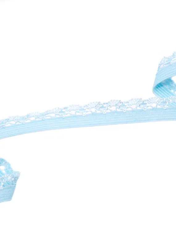 Голубой 51 Резинка ажурная 11 мм, Греция