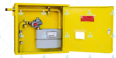 Шкафной газораспределительный пункт ГРПШ-ОХТА-RF-25-1-НЛ-С6-П1 (желтый)