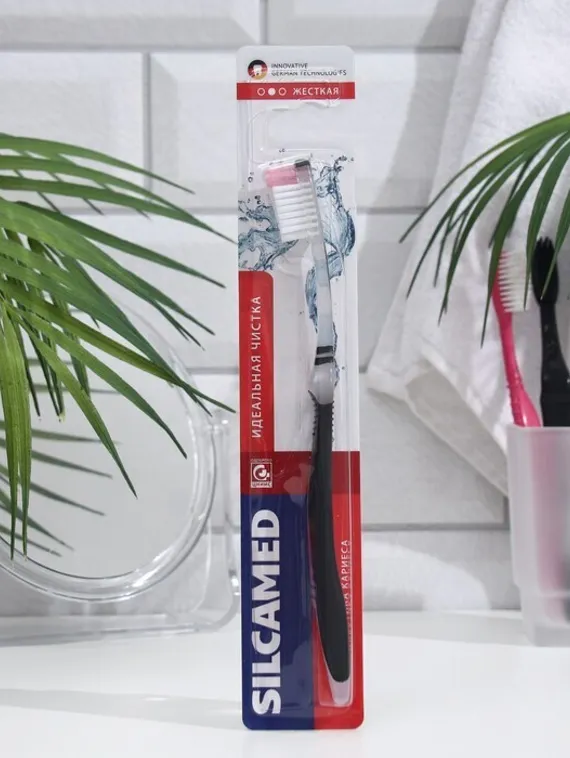 Зубная щетка Silcamed Hard, жесткая, 1 шт.