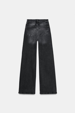 ZARA ДЖИНСЫ WIDE LEG С ВЫСОКОЙ ПОСАДКОЙ — ZW COLLECTION, СЕРЫЙ