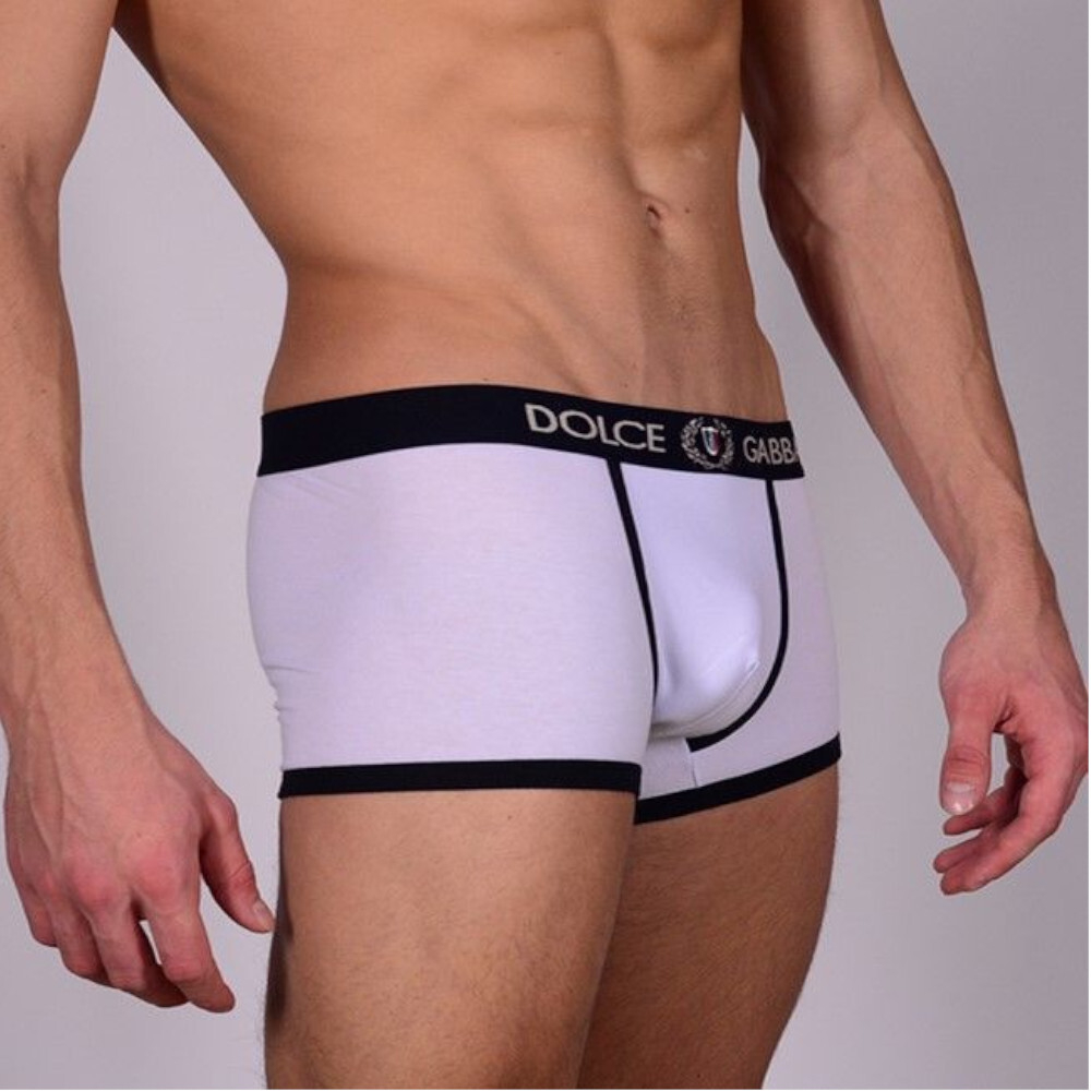 Мужские трусы боксеры белые Dolce Gabbana Classic Trunks