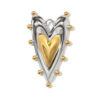 Подвеска "Сердце" 35,5мм, биколор