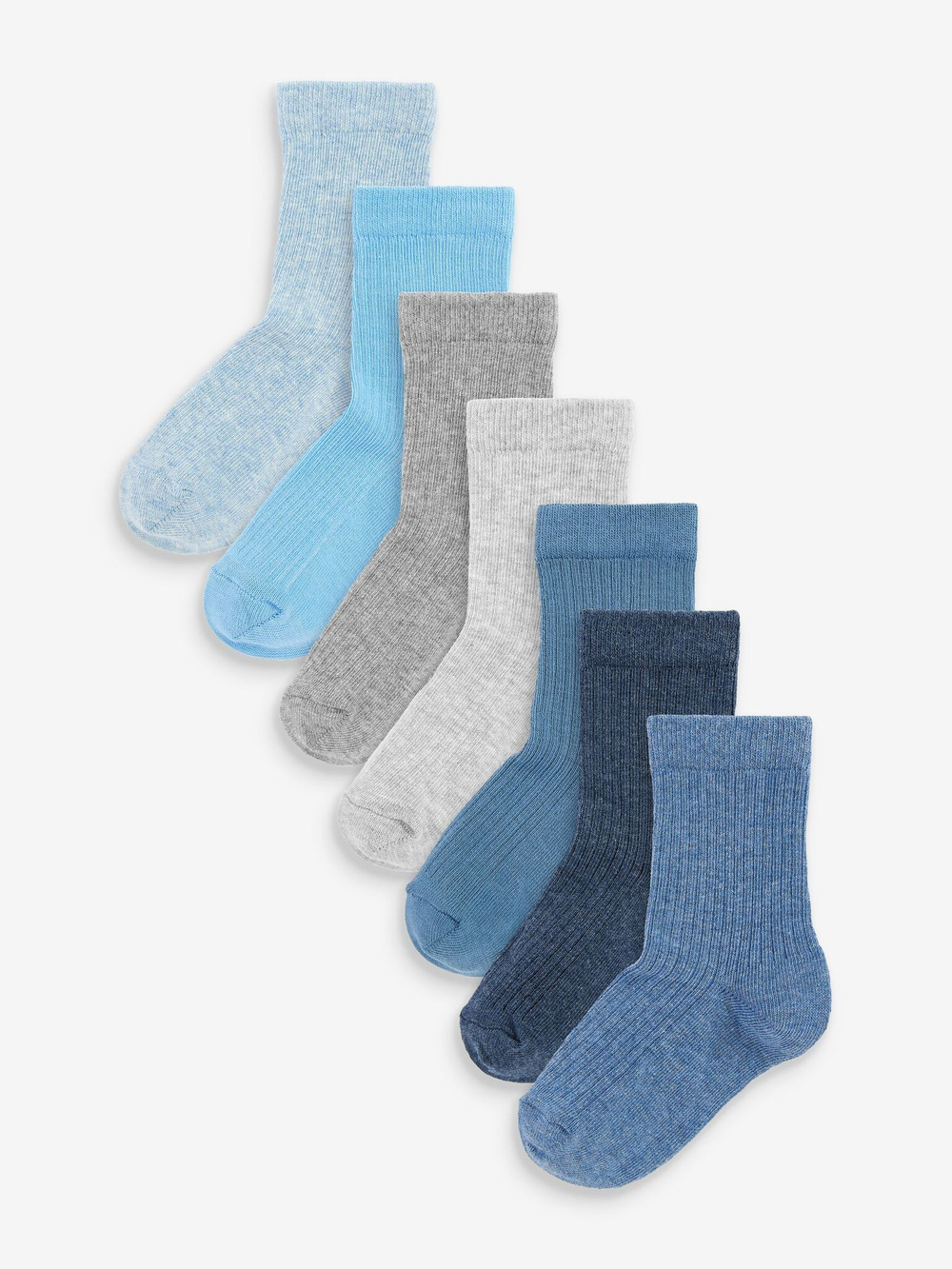 Носки хлопковые для мальчика Next C57-081, 7 шт., Голубой, Синий, Бежевый