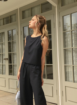 Костюм с брюками женский, черный, легкий