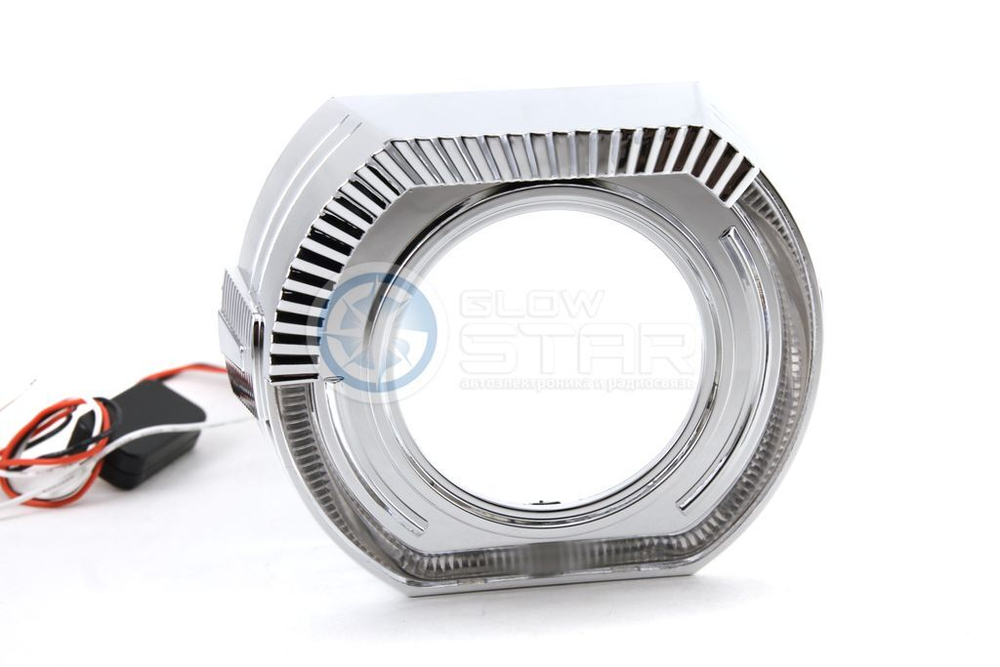 Бленда (маска) для линз 3.0 дюйма, BMW2.0 Led Left (белый+желтый) 2 режима, 1шт