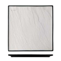 Блюдо квадратное 25*25 см Relief белое с черным бортом фарфор P.L. Proff Cuisine [3]