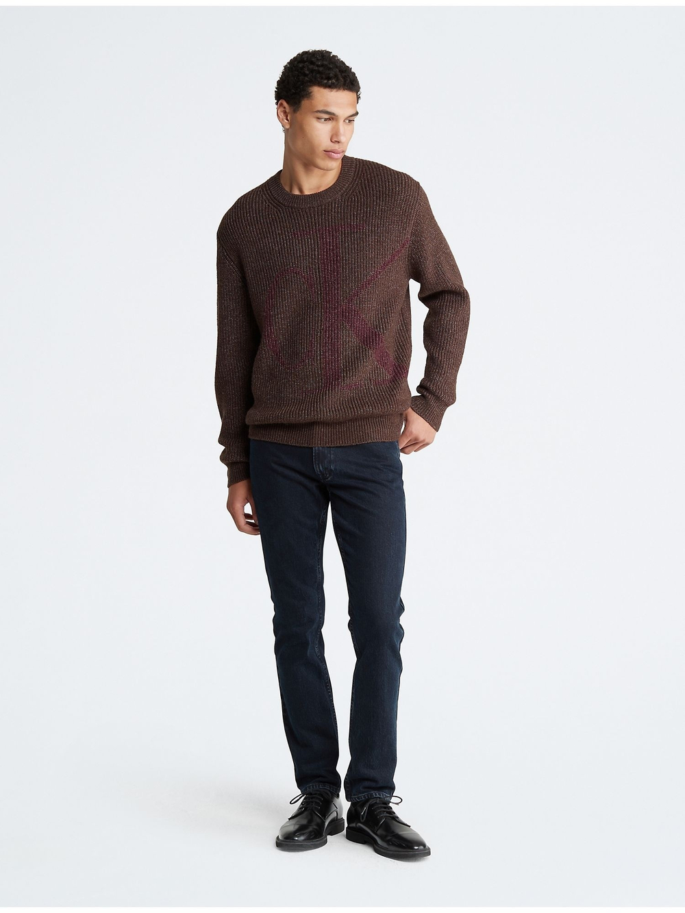 Свитер Calvin Klein Monogram Logo Ribbed Java - M