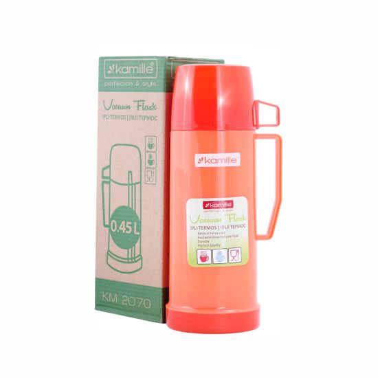 Термос 450 мл. со стеклянной колбой Kamille KM 2070 пластиковый корпус
