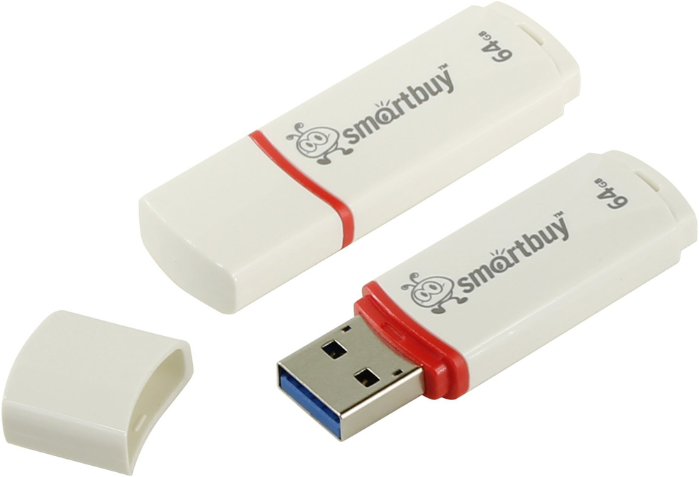 USB Флешка 64GB Smartbuy Drive USB 2.0, белая