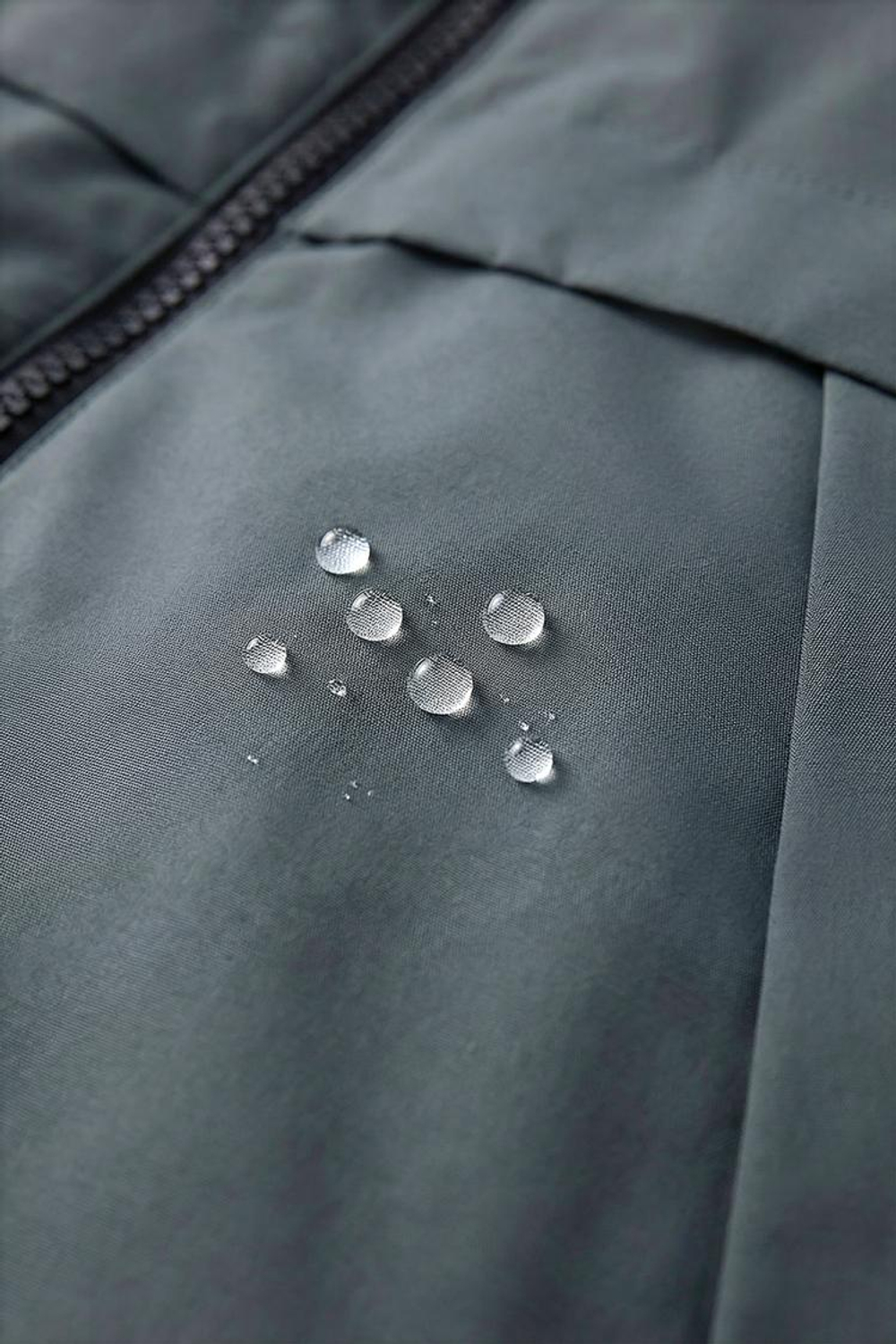 ZARA КУРТКА С НАДПИСЬЮ WATER REPELLENT, СТАЛЬНОЙ