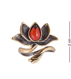 AM-3859 Кольцо «Лотос Райский» (латунь, янтарь)