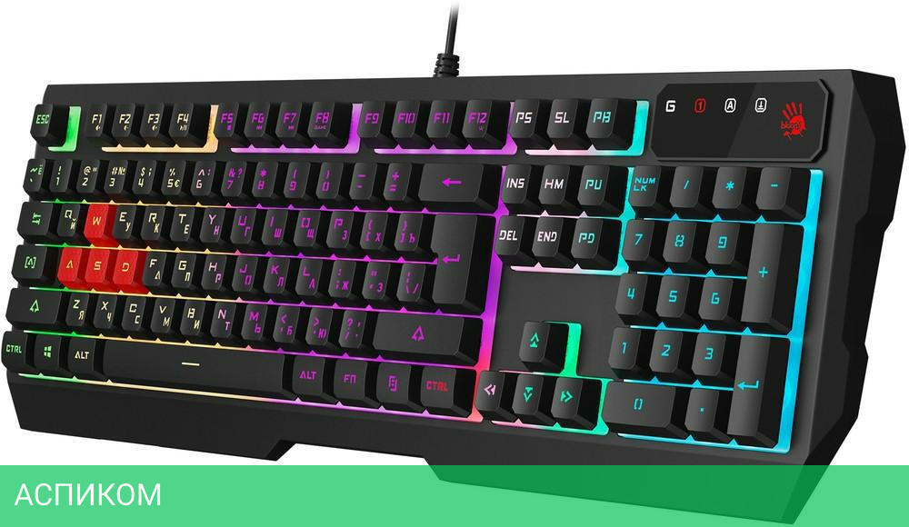 Клавиатура A4Tech Bloody USB Multimedia for gamer LED (B140N)